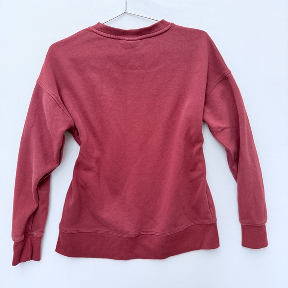 Reebok Sweatshirt Men XS Size Burgundy Crew Neck Pullover Streetwear Preppy - Picture 8 of 8